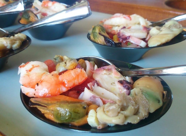 Marisco para los comensales